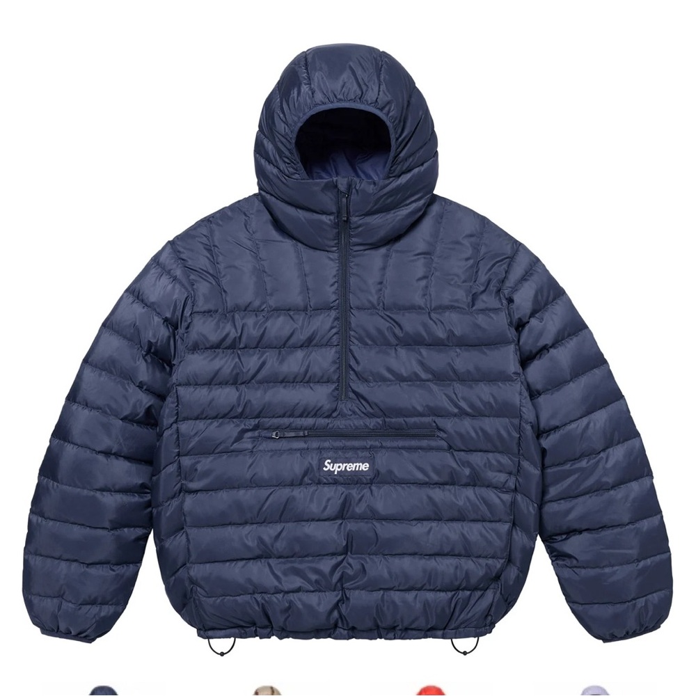 Supreme micro down half zip hooded pullover